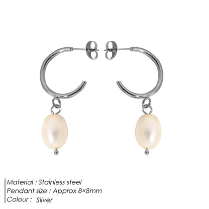 Natural Freshwater Pearl Dangle Earrings