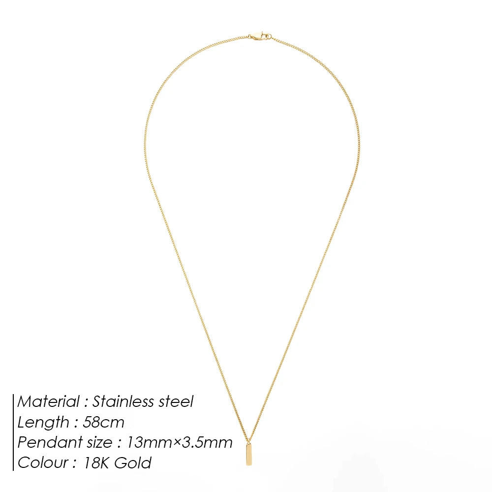 Men's Minimalist Pendant Necklace Titanium