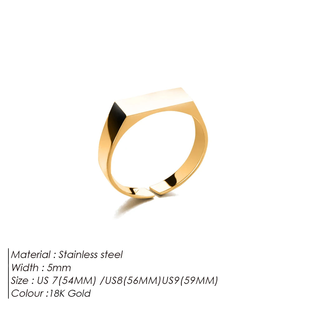 Classic Simple Men's Ring Gold Plated