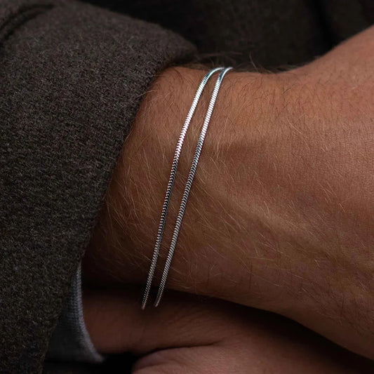 Square chain Bracelet Men's Titanium