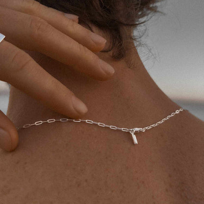 Men's Paper Clip Necklace Gold Plated