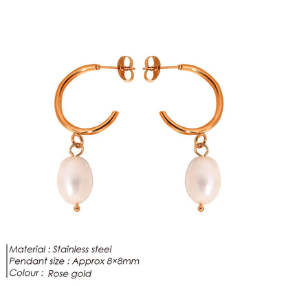 Natural Freshwater Pearl Dangle Earrings