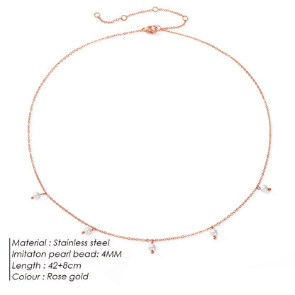 Handmade imitation Pearl Tassel Short Chain