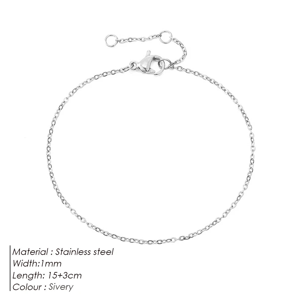 Silver Color Multilayer Thin Chain Bracelet