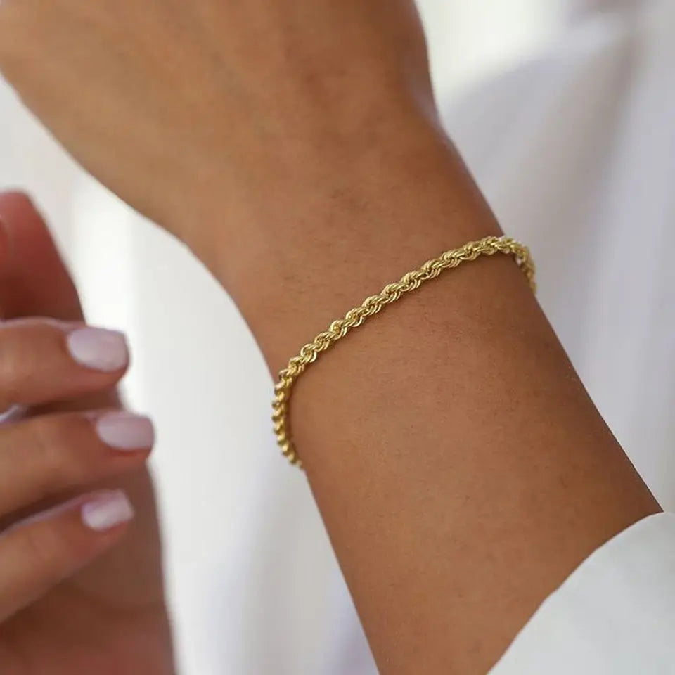 Twisted Rope Chain for Women Gold Color