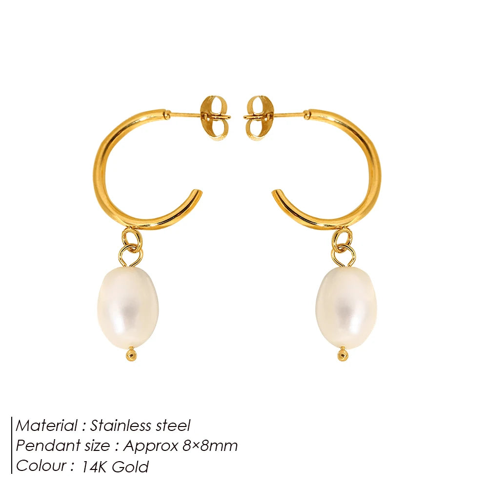 Natural Freshwater Pearl Dangle Earrings