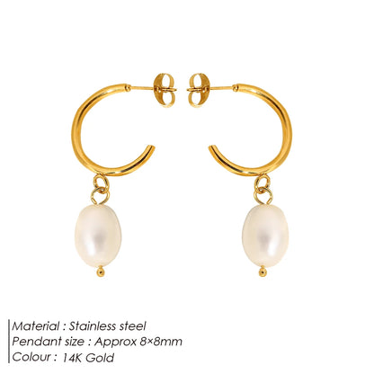Natural Freshwater Pearl Dangle Earrings