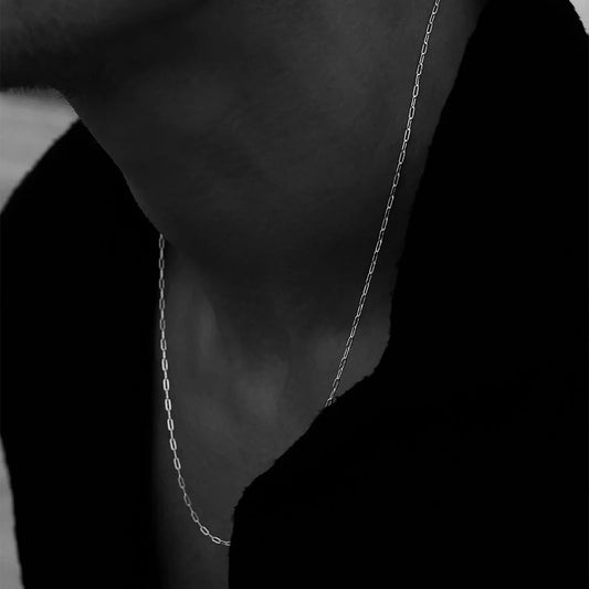 Men's Paper Clip Necklace Gold Plated