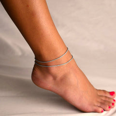 Silver Color Rope Anklets for Women