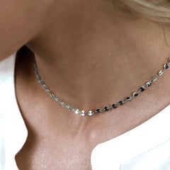 Korean aesthetic silver color choker