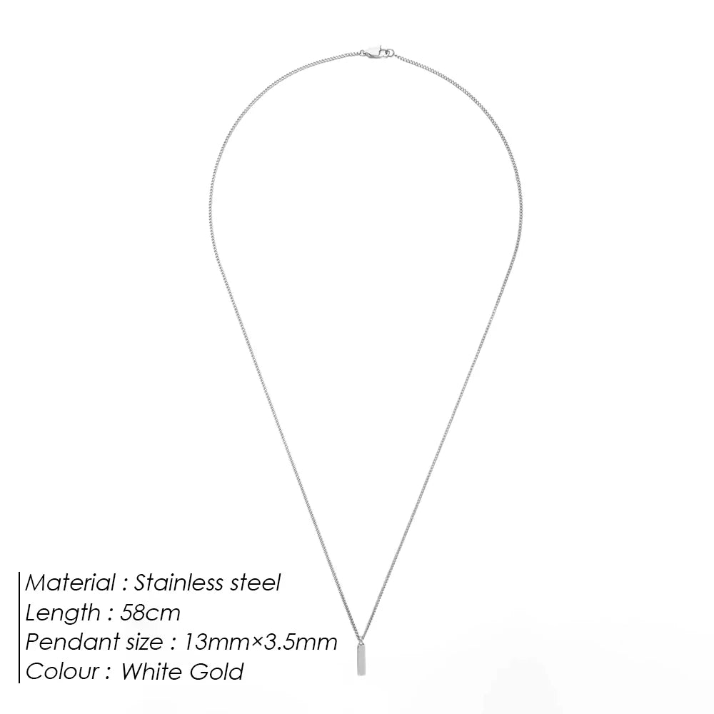 Men's Minimalist Pendant Necklace Titanium