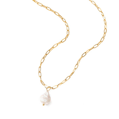 Gold Color Necklace Freshwater Pearl Pendant