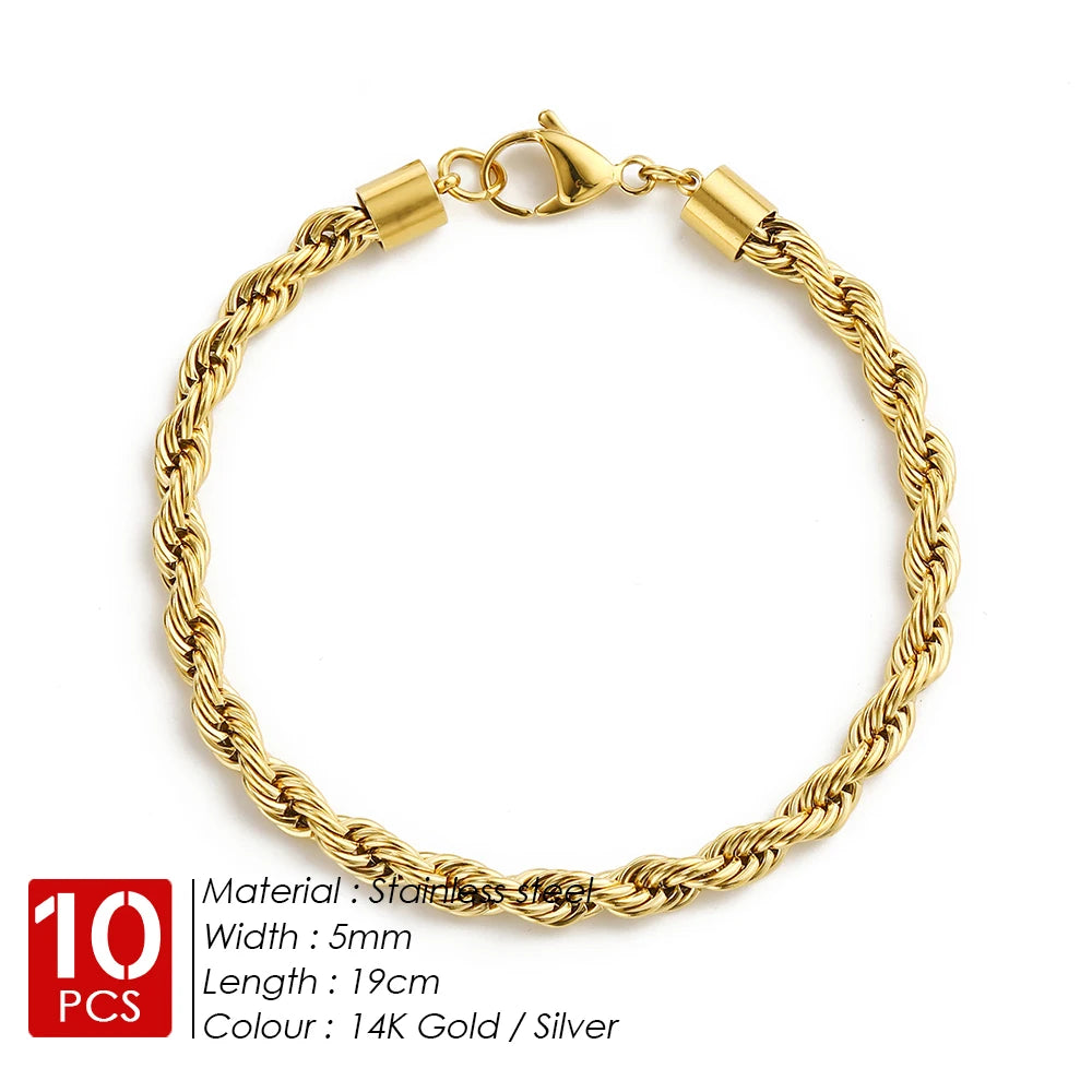 Twisted Rope Chain for Women Gold Color