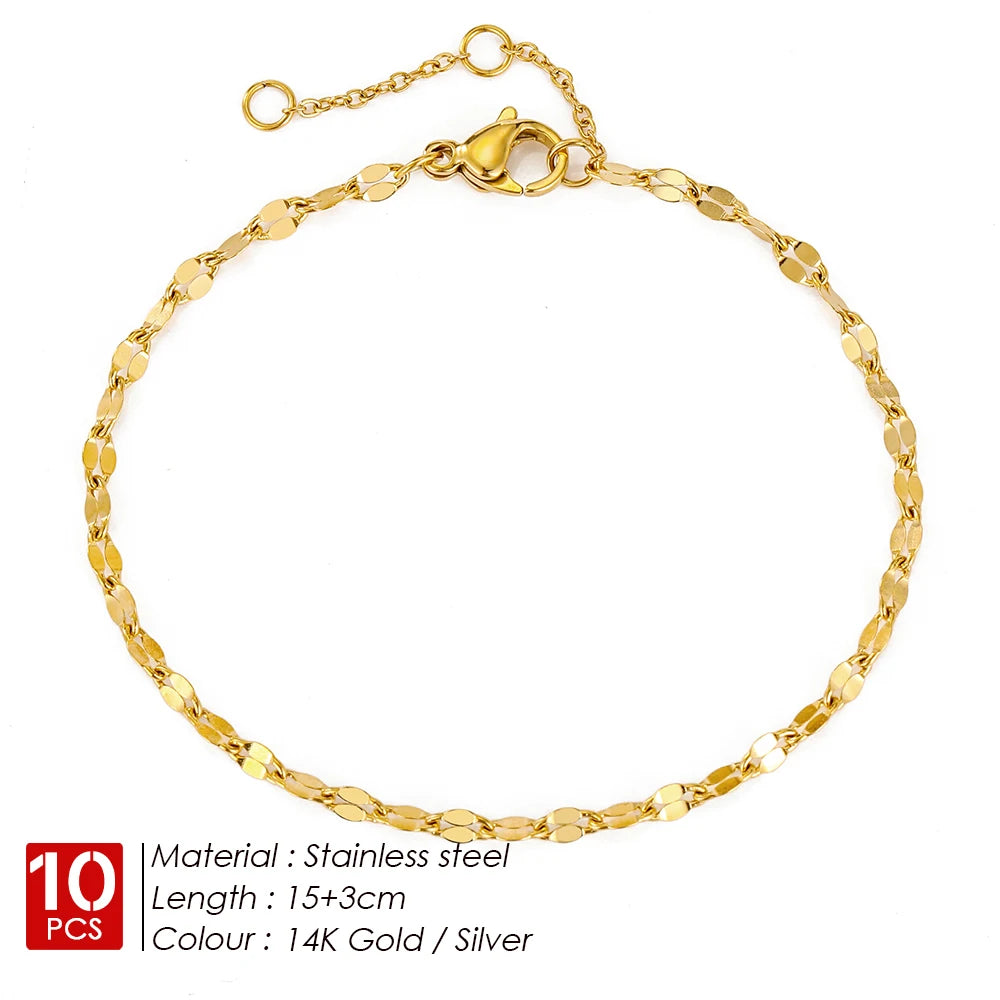 Gold Color Adjustable Chain Bracelets for Women