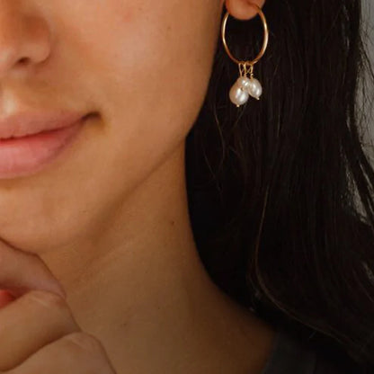 Large freshwater pearl earrings