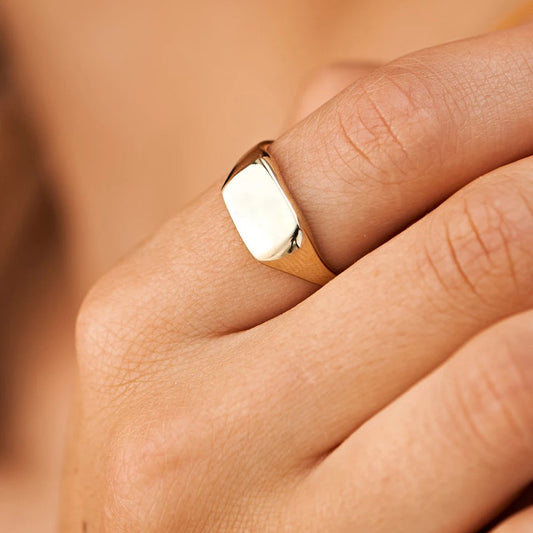 Gold Plated Geometric Jewelry Ring