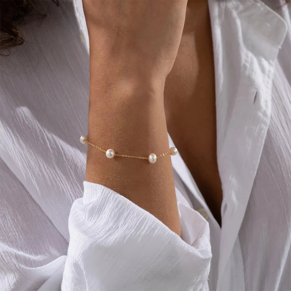 Delicate Vintage Single Pearl Bracelet