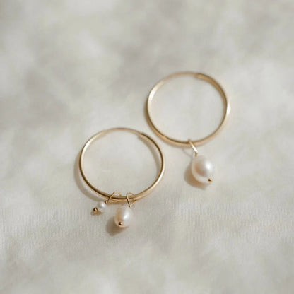 Large freshwater pearl earrings