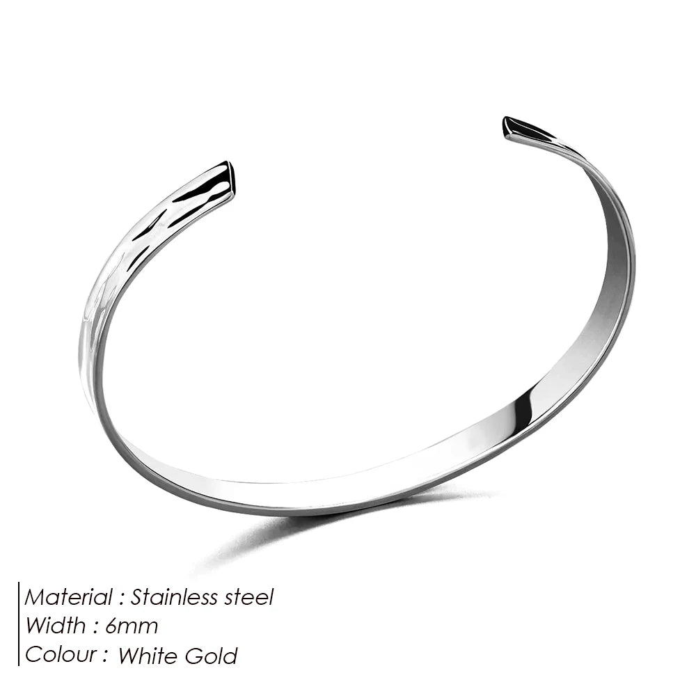 Men's Wide Polished C Shape Bracelet