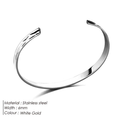 Men's Wide Polished C Shape Bracelet