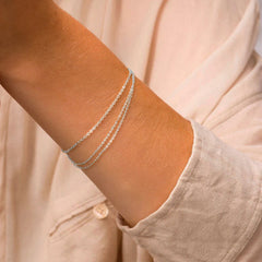 Silver Color Multilayer Thin Chain Bracelet