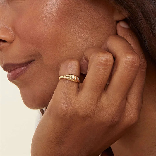Simple style texture tail ring