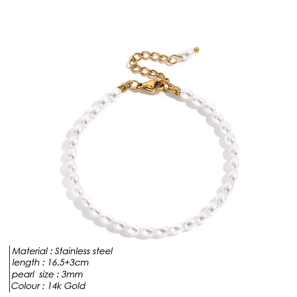 Oval Imitation Pearl Bracelet
