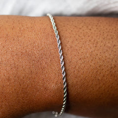 Silver Color Twisted Rope Bracelet for Women