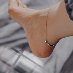 Simple Delicate Silver Color Adjustable Anklet