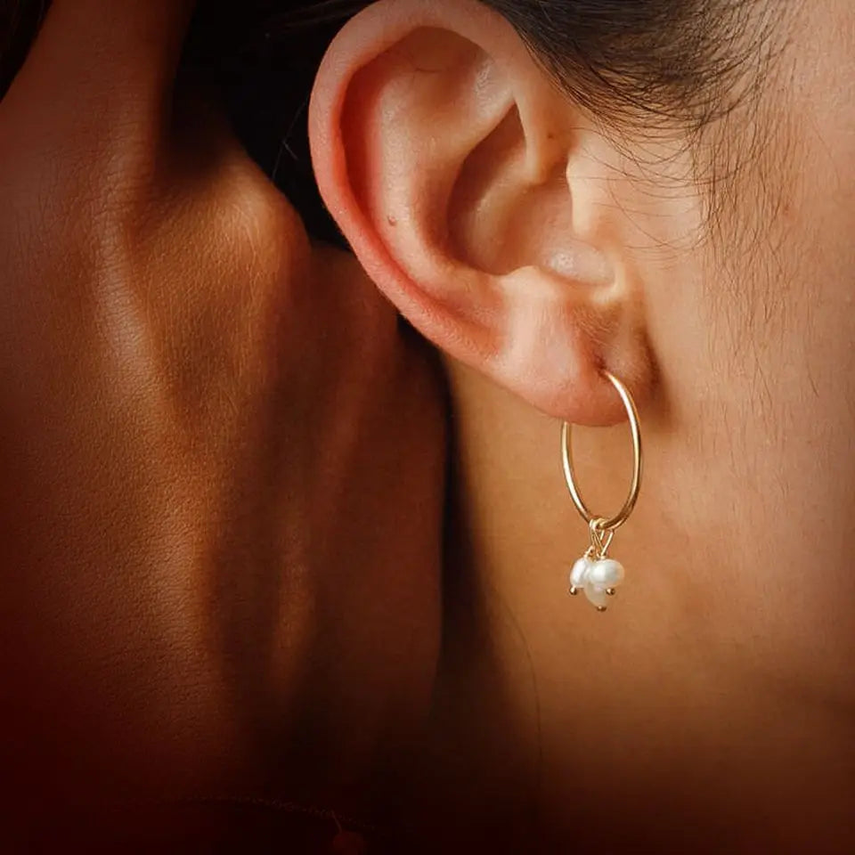 Large freshwater pearl earrings