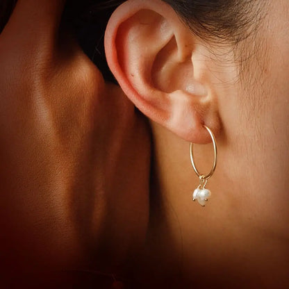 Large freshwater pearl earrings