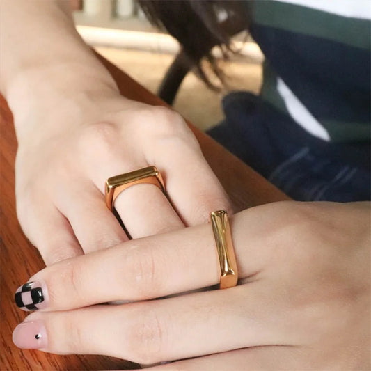 Plain Ring for Women Men Gold Color Personalized