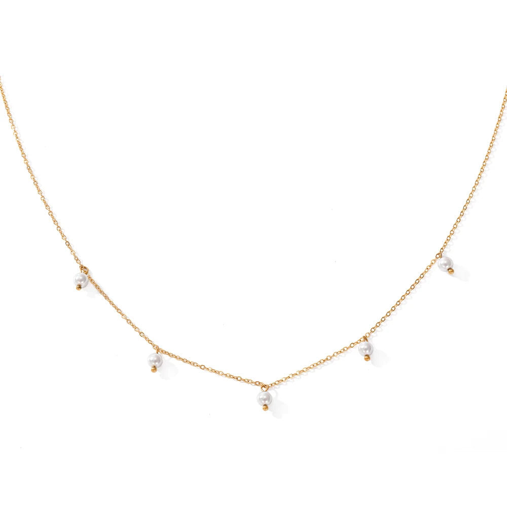 Handmade imitation Pearl Tassel Short Chain
