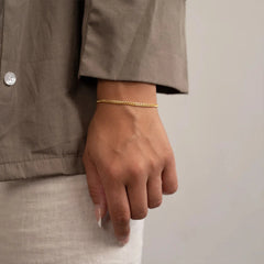 Classic Cuban Bracelet Gold Plated Adjustable Lobster Clasp