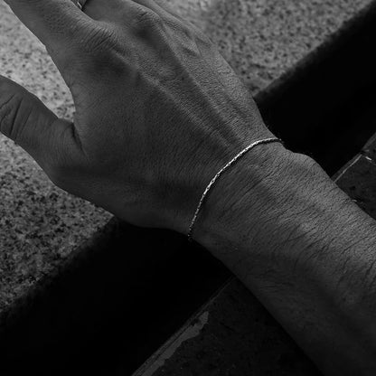 Men's Custom White Gold Chain Bracelet