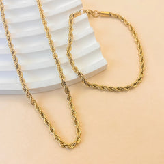 High quality twisted chain set gold plated