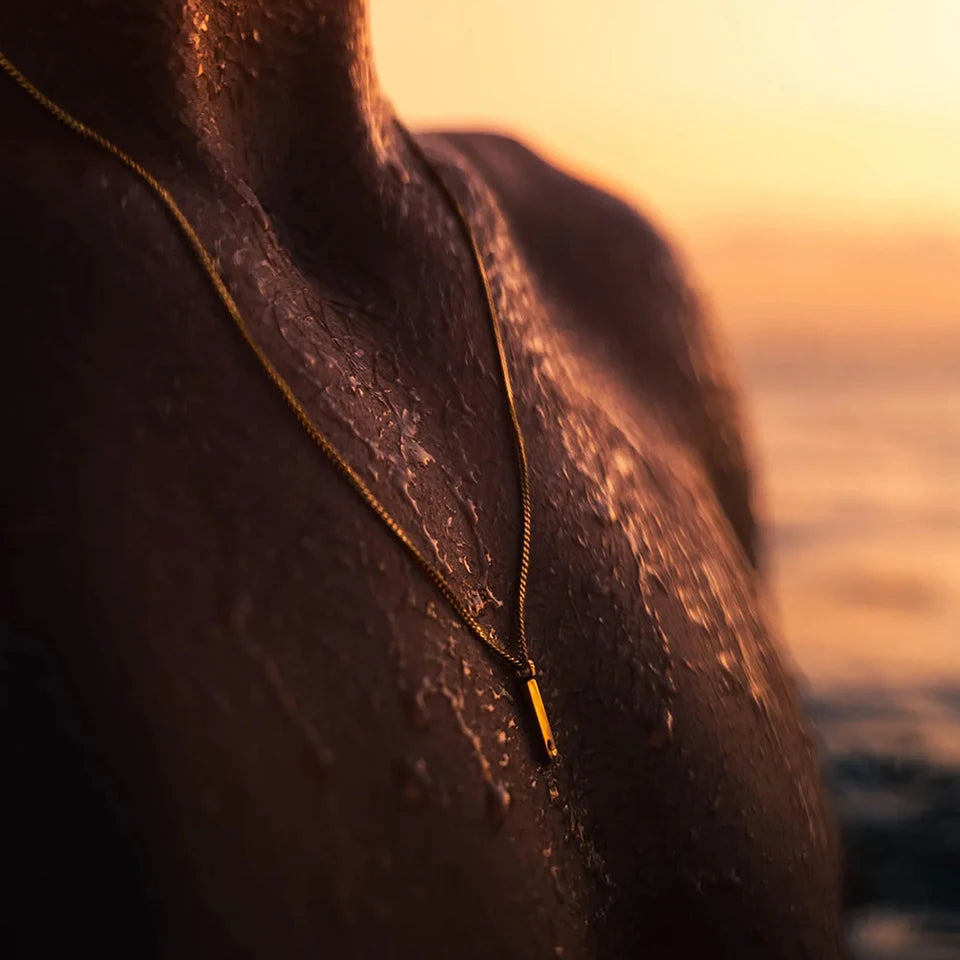 Men's Minimalist Pendant Necklace Titanium