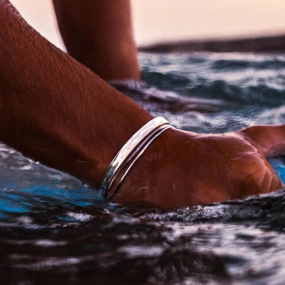 Men's Wide Polished C Shape Bracelet