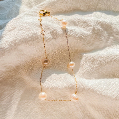 Delicate Vintage Single Pearl Bracelet