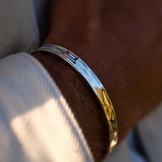 Men's Wide Polished C Shape Bracelet
