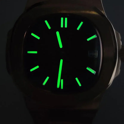 Men's square automatic movement rose gold watch