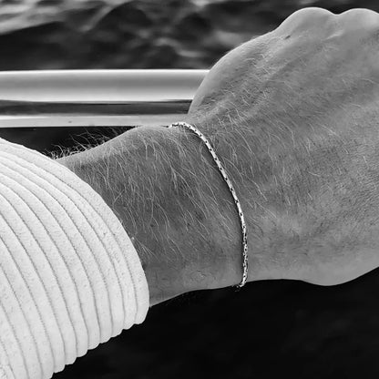 Men's Custom White Gold Chain Bracelet