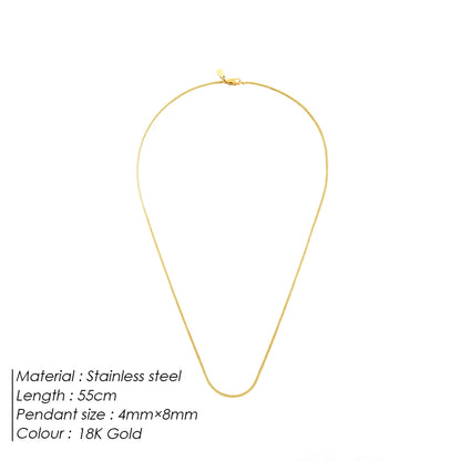 Handmade square clavicular chain Titanium