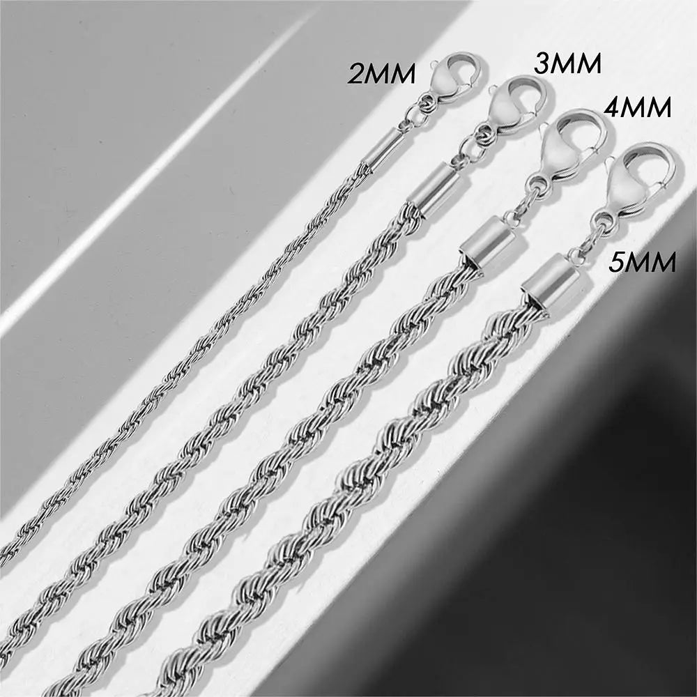 Silver Color Twisted Rope Bracelet for Women