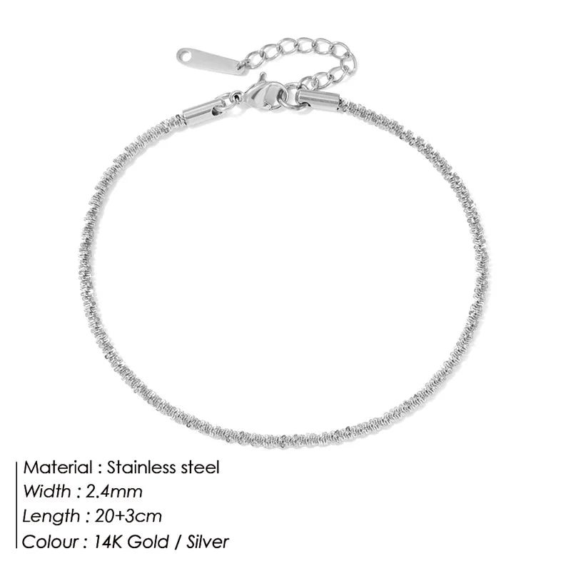 Silver Cauliflower Ankle Bracelet