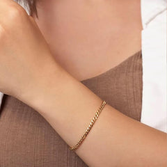 Classic Cuban Bracelet Gold Plated Adjustable Lobster Clasp