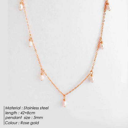 Thin Clavicle Chain with Pearl Pendant