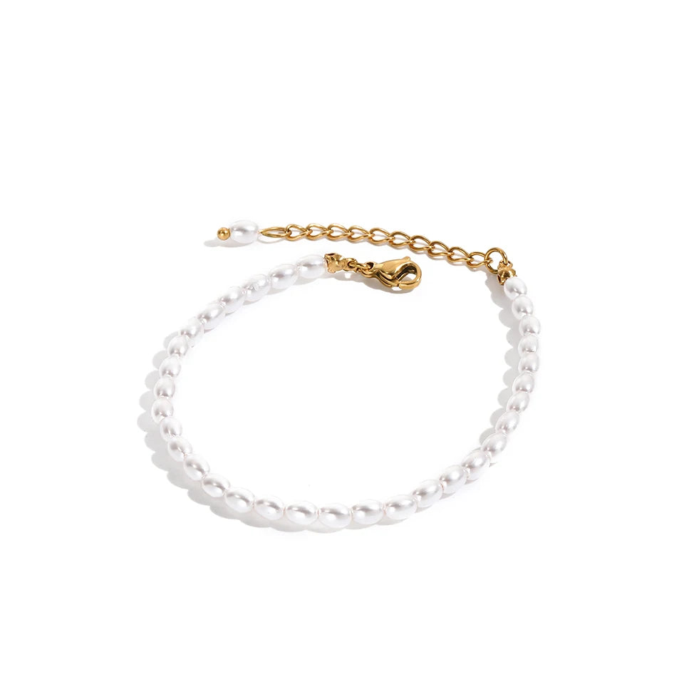 Oval Imitation Pearl Bracelet