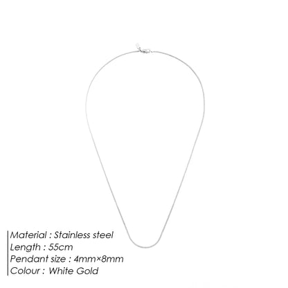 Handmade square clavicular chain Titanium