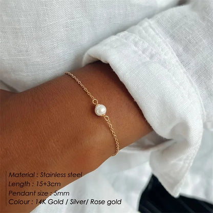 Minimalist Artificial Sea Pearl Bracelets